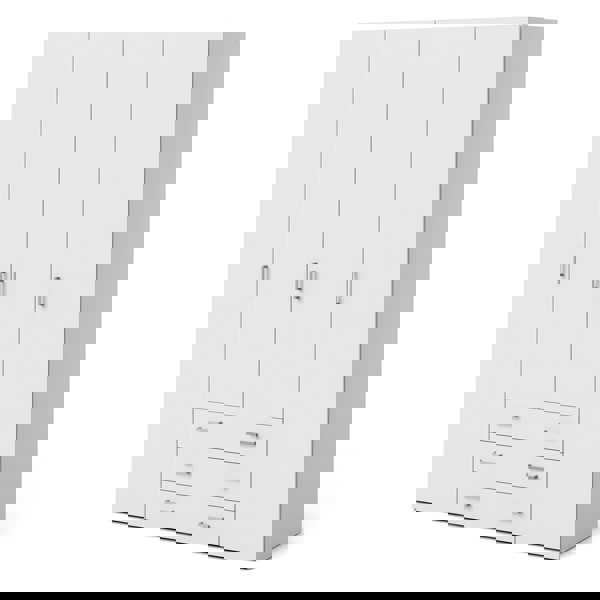 Furniture To Go Space Wardrobe - 4 Doors 3 Drawers in White 2000