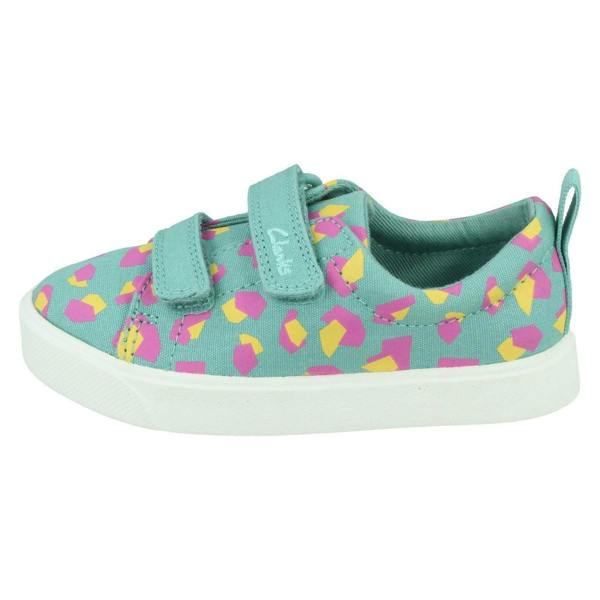 Clarks Childrens Clarks Hook & Loop Fastening Canvas Shoes City Bright