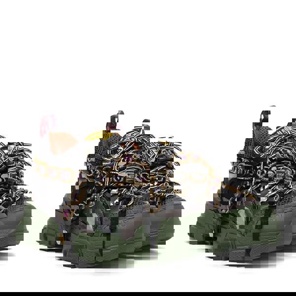 Gucci Flashtrek trainers in khaki green and black with multicoloured accents