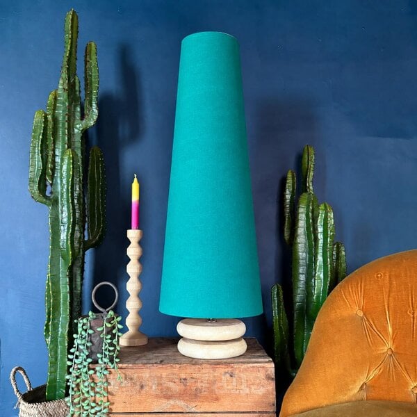 Love Frankie Jade Green Cotton Oversized Cone Lampshades
