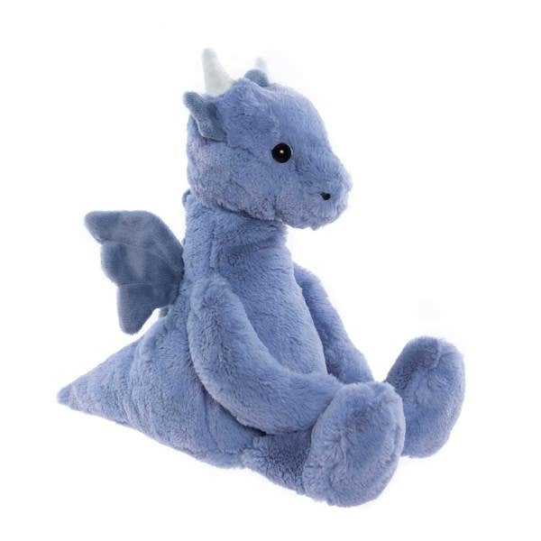 Charlie Bears Draco Dragon - Soft Plush Mythical Toy - Denim Blue L