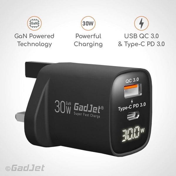 GadJet GaN 2-Port LED Power Adapter