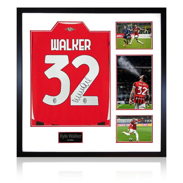 Kyle Walker Signed AC Milan 24/25 Shirt Elite Frame