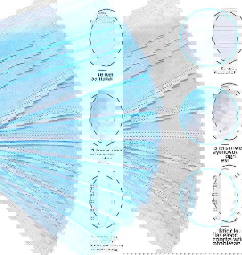 KAV - |100 PCS | HIGH QUALITY | Disposable 3-Layer Face Masks, High Filterability, Suitable For Sensitive Skin & Shopping | Schools | Outdoor |