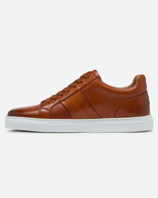 Oliver Sweeney Kendal Leather Mens Trainers - Tan | CHO | Designer Mens Trainers