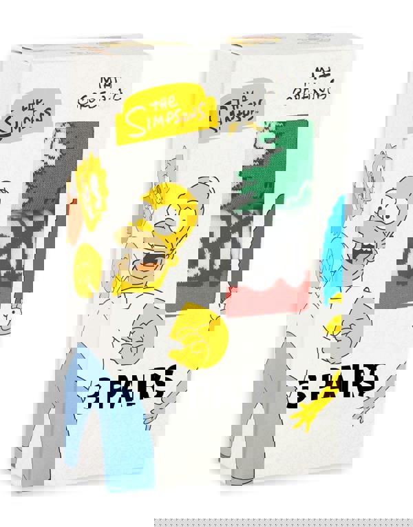 The Simpsons Mens Multicoloured Homer Calf Socks Set of 3