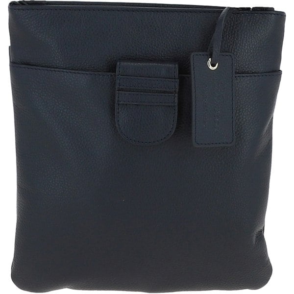 Womens Small Zip Top Leather Cross Body Bag: TAB