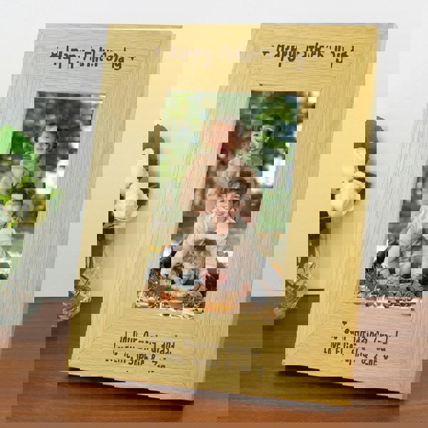 Personalised Memento Company Personalised Oak Finish 6x4 Happy Fathers Day Photo Frame