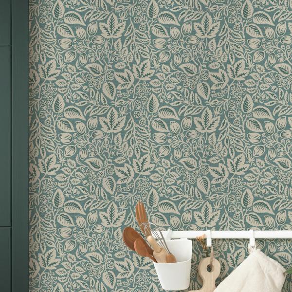 Superfresco Easy Rustling Leaves Teal Wallpaper