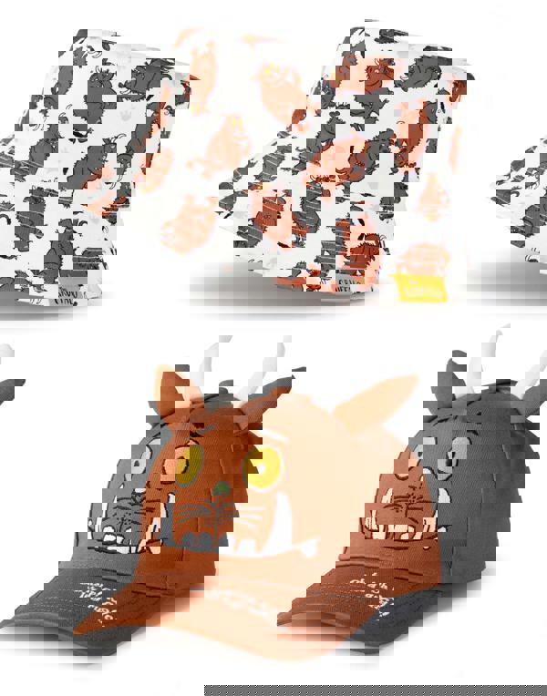 Gruffalo & Friends Boys Brown Reversible Character Bucket Hat & Cap Set (One Size)