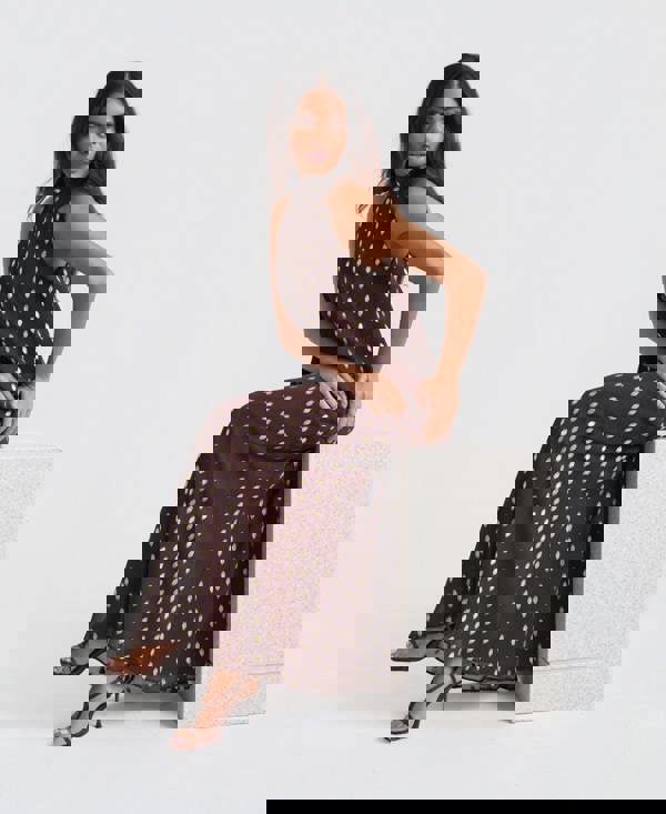 Chocolate Halter Maxi Dress