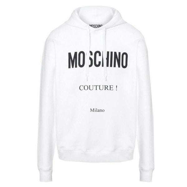 Moschino Unisex Adult Couture Milano Hoodie - White
