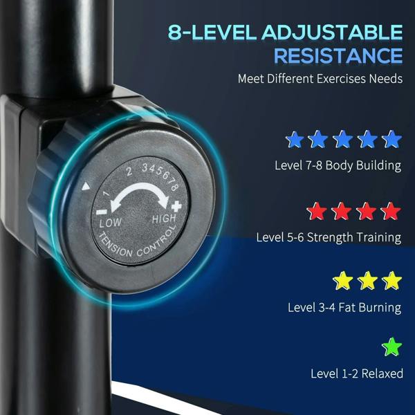 Black resistance control dial with low to high tension markings