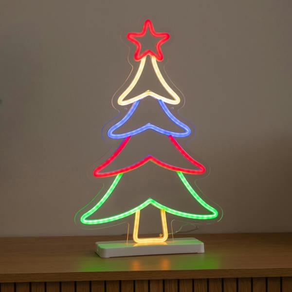 Samuel Alexander 43cm Neon Flex Christmas Tree Light with 215 Multi-Coloured LEDs