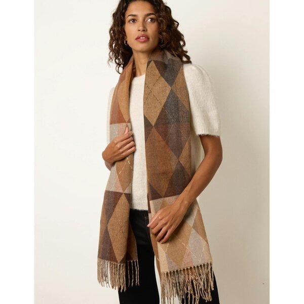 Blue Vanilla Argyle Pattern Scarf