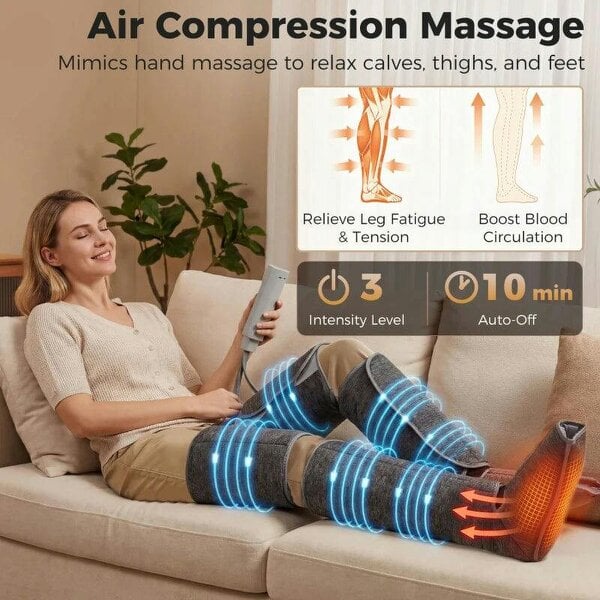 Heating Compression Machine Leg Massager with Heat, Compression, 3 Auto Modes & 3 | Rackhams
