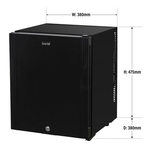 25L Under Counter Wine Beer Drinks Fridge Cooler - Bedroom Snacks Fridge BLACK - LoopsDirect