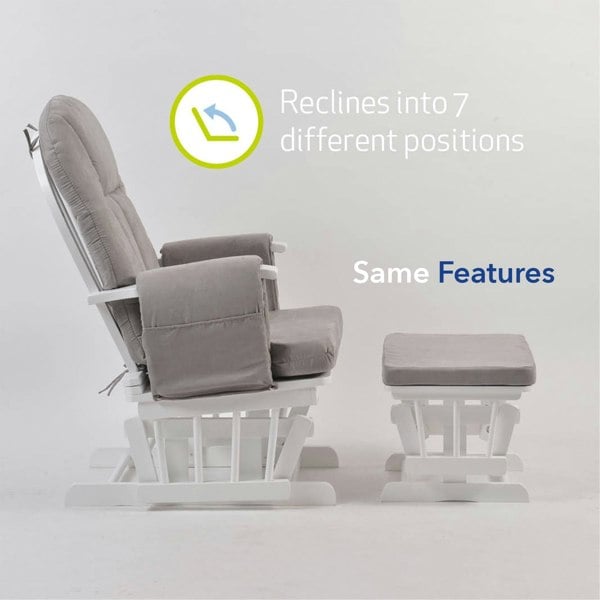 Kub Nursing Chair and Footstool - Mothercare Best Seller - White/Grey