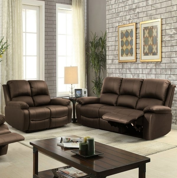 Comfy Living Milan Reclining Luxury Faux Leather Sofa Set - Indulge in the Ultimate Comfort and Style for Your Living Room