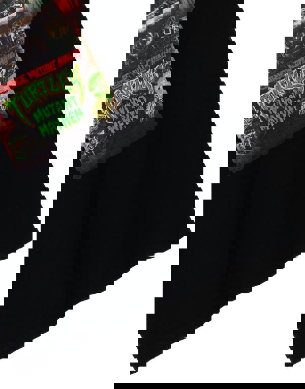 Teenage Mutant Ninja Turtles Mens Black Mutant Mayhem Skateboard Short Sleeved T-Shirt