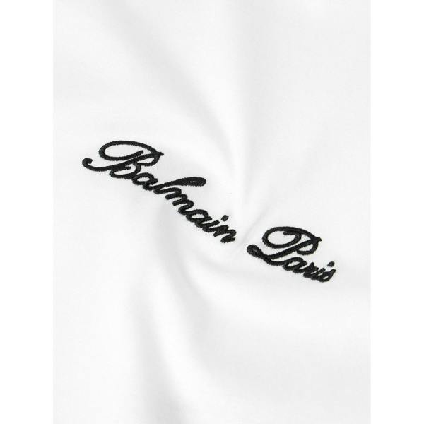 Balmain Logo Embroidered Loose Fit T-Shirt   in  White