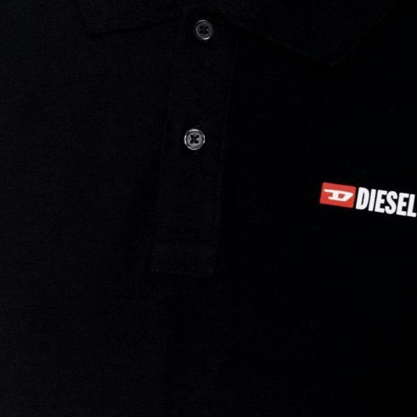 Diesel Mens Weet-Spilt Polo Shirt - Black - 