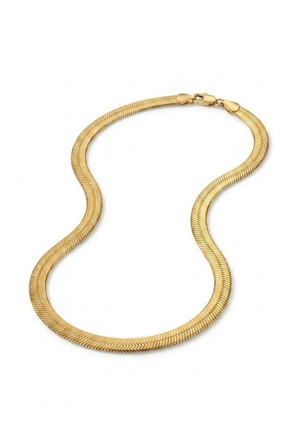 ARIIRA Rey Gold Tone Flat Snake Chain