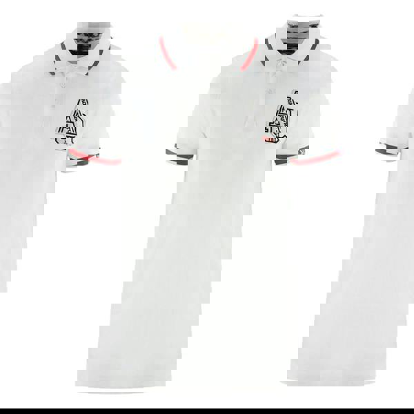 Aquascutum Mens Tipped Embroidered Polo Shirt - White - 