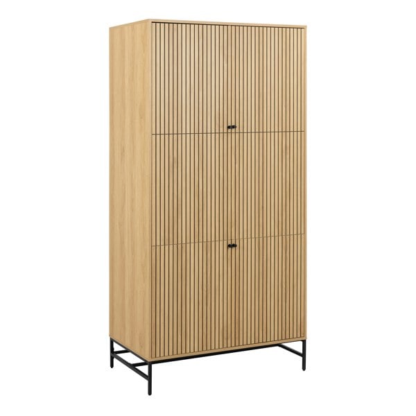 Furniture To Go Albany Wardrobe 4 Doors in Black/Oak
