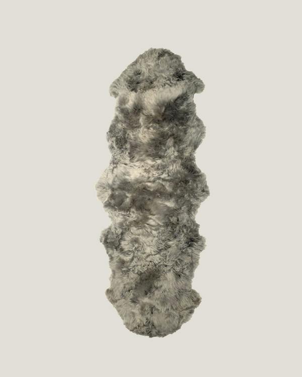 Silver Grey Double Long Wool Sheepskin Rug 