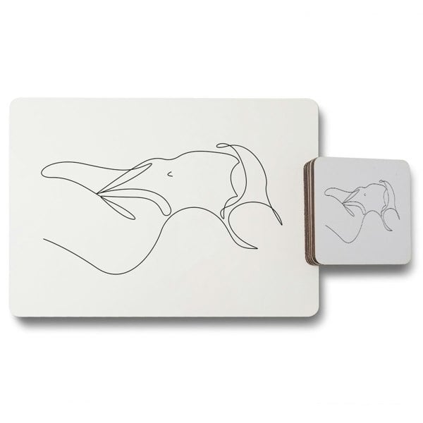 Benjamin Tate Design line art of femail body (Placemat & Coaster Set)
