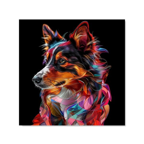 Warren Reed - Designer Colorful Collie Dreams Kitchen Splashback