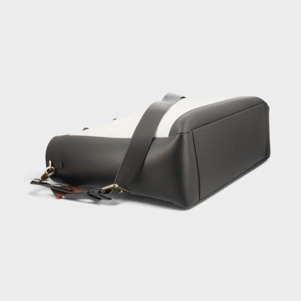 Burberry Two Way Ormond Canvas Leather Bag Beige Black