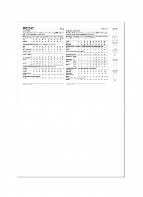Know Me Sewing Pattern 2067, Dresses for Women, H5 (6-8-10-12-14) - Intermediate