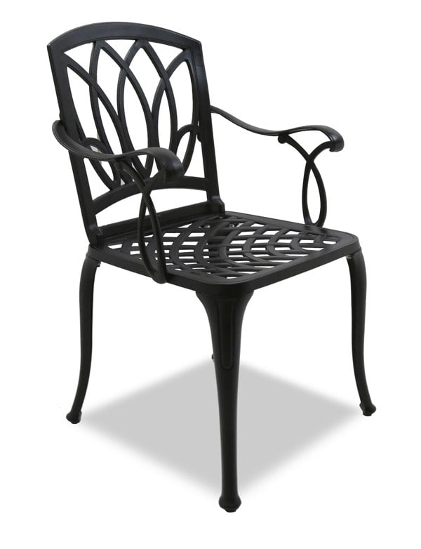 Centurion Supports POSITANO Garden and Patio Table and 2 Chairs Cast Aluminium Bistro Set - Black