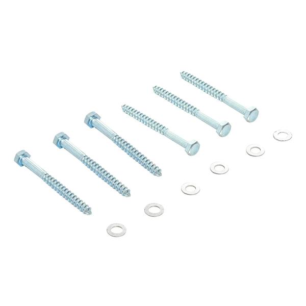 Set of zinc screws and washers for wall mounting the punching bag bracket