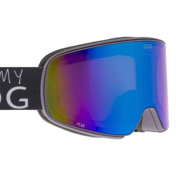 GOG Eyewear Unisex Peak UV400 Ski Snowboard Goggles with HDX Contrast Anti-Fog Mirror Lens - One Size - Matt Dusty Purple