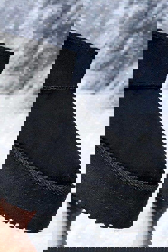 Trendy Trotters Women’s Black Faux Fur Low Platform Boots - Comfortable For Everyday Wear