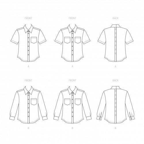 Simplicity Sewing Pattern 9487, Shirts for Women, Men, A (XS-S-M-L-XL) - Easy