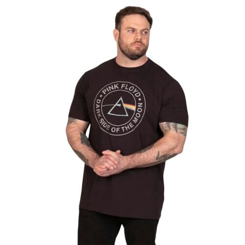 Duke Mens Dark Side Of The Moon Darius D555 Pink Floyd Kingsize T-Shirt - Washed Black