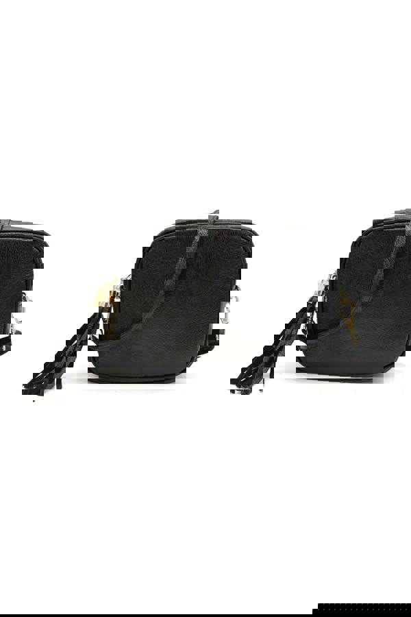 Pluspup Metallic Crossbody Bag with Zipper Closure and Tassel Detail