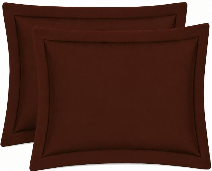 Night Zone 200 Thread Count Egyptian Cotton Pillowcases Pair – Hotel Quality Bed Linen - Chocolate - Oxford Pillow Cases
