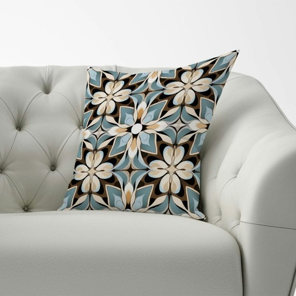 Warren Reed Beige And Brown Abstract Pattern Cushions