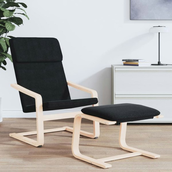 Berkfield Relaxing Chair Black Fabric