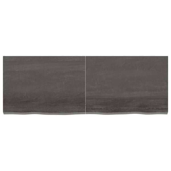 Berkfield Bathroom Countertop Dark Grey 140x50x4 cm Treated Solid Wood