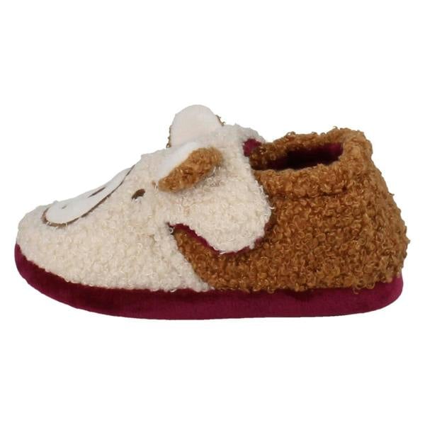 Clarks Childrens Clarks Print Detailed Slippers - Fluffy Snug T