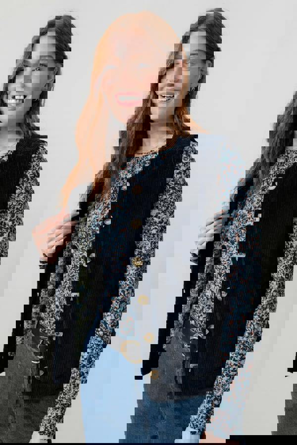 Lily & Me Dusk Stretch Cotton Jumbo Cord Gilet Navy