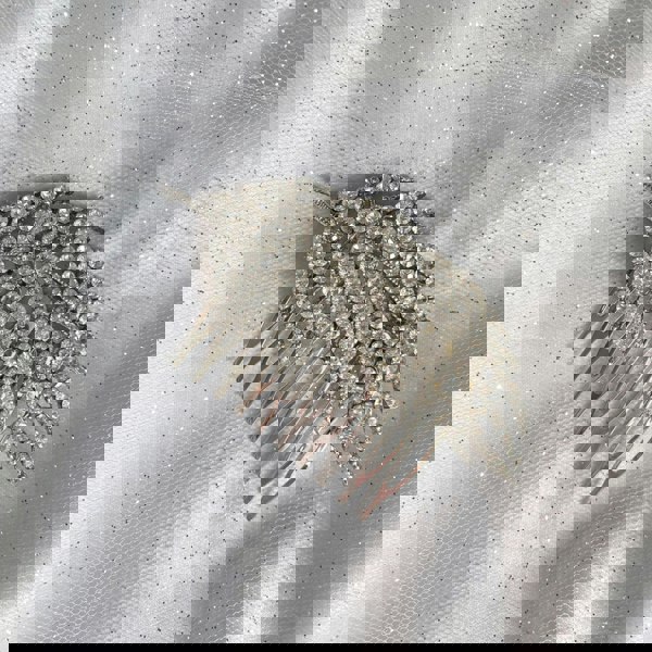 vintage hair comb leaf design with diamante