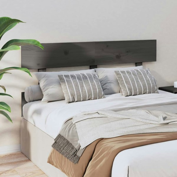 Berkfield Bed Headboard Grey 138x3x81 cm Solid Wood Pine