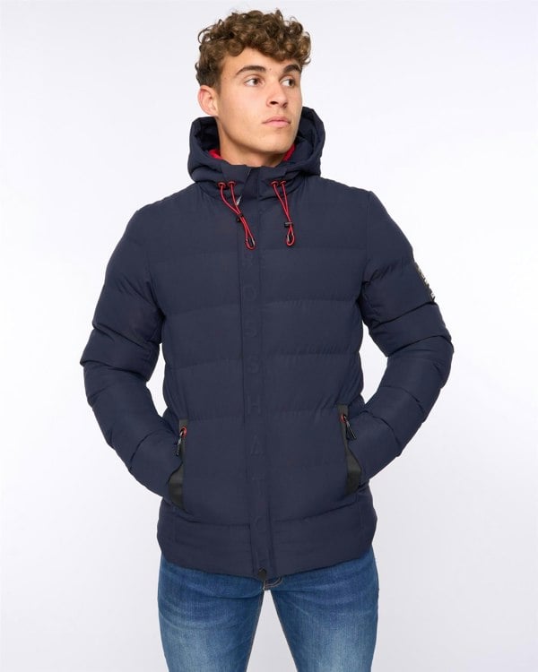 Crosshatch Kampleys Embossed Jacket Navy